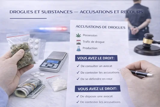 Guide pratique sur les drogues et substances - accusations et recours au Québec